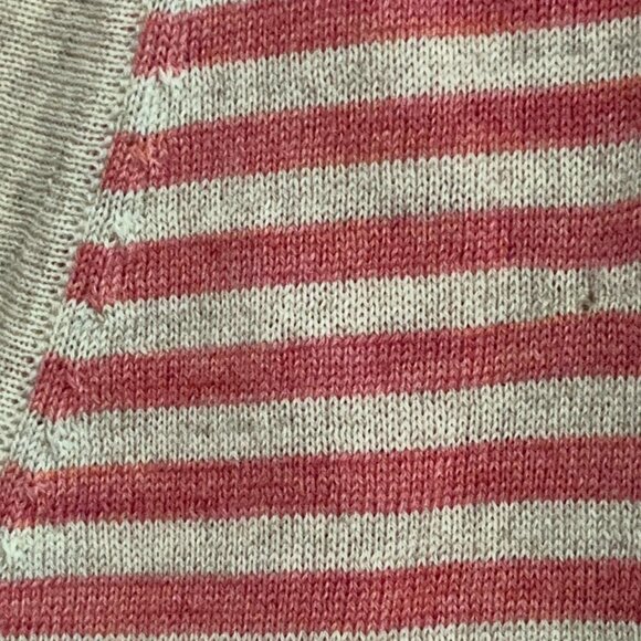 Talbots cardigan sweater long v-neck striped pink merino wool medium - Picture 7 of 7